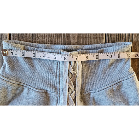 Victorias Secret Sweatpants Small Gray Lace Up High Rise Jogger Pants Lounge - Picture 7 of 11